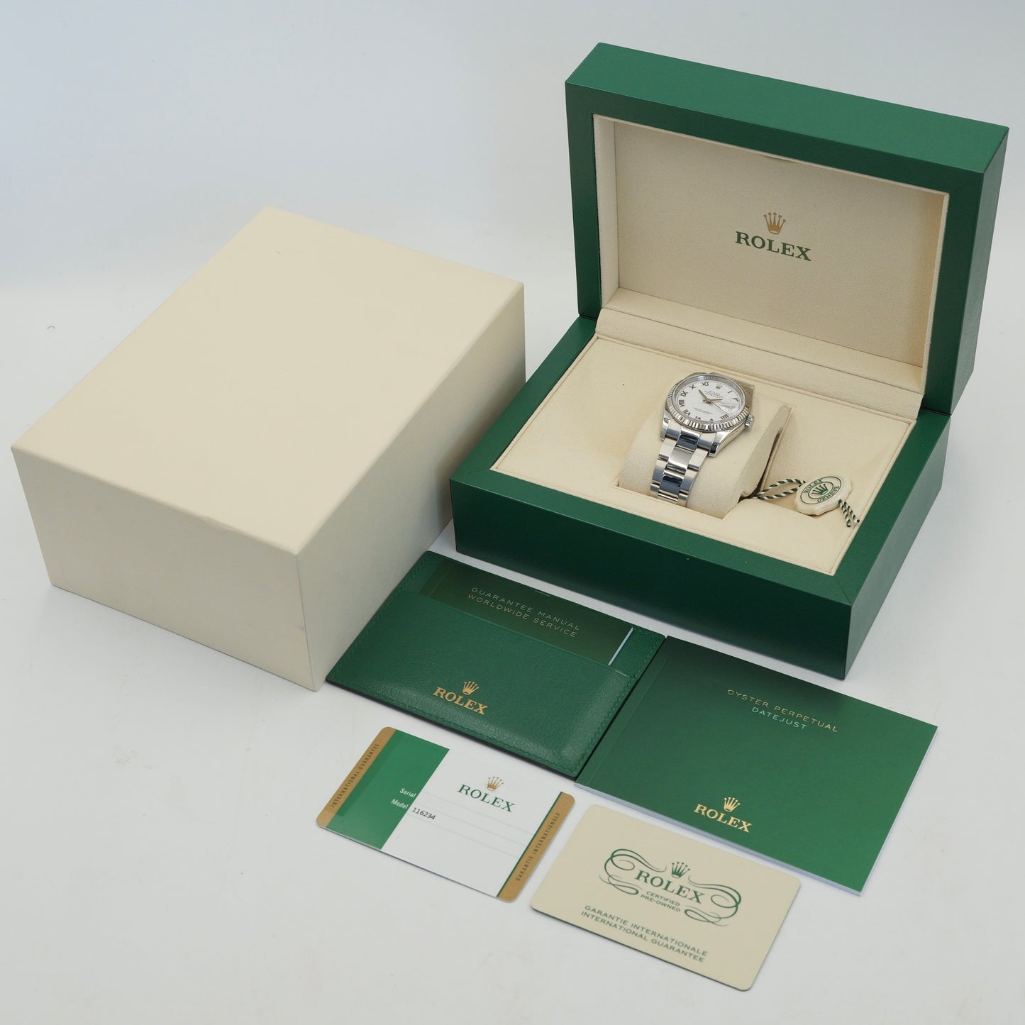 Rolex Datejust 36 White Roman Dial 116234 - Full Set (2017)