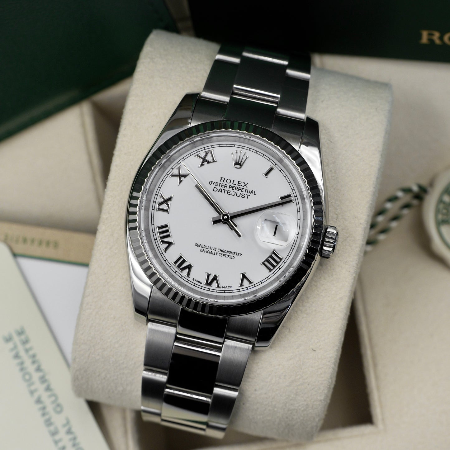 Rolex Datejust 36 White Roman Dial 116234 - Full Set (2017)