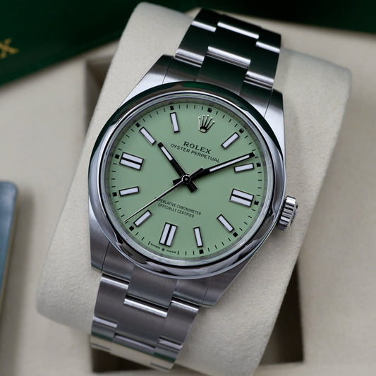 Rolex Oyster Perpetual 41 Pistachio Dial 134300 - Full Set (2025)