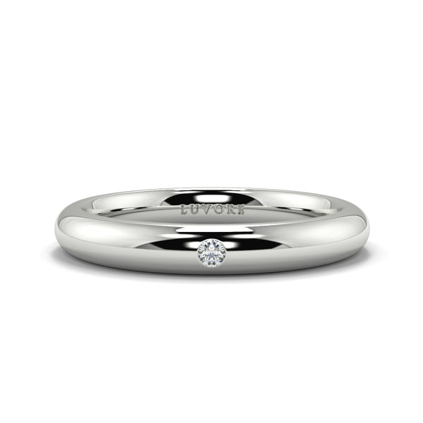 Single Diamond - 3.0mm - Gents Wedding Band