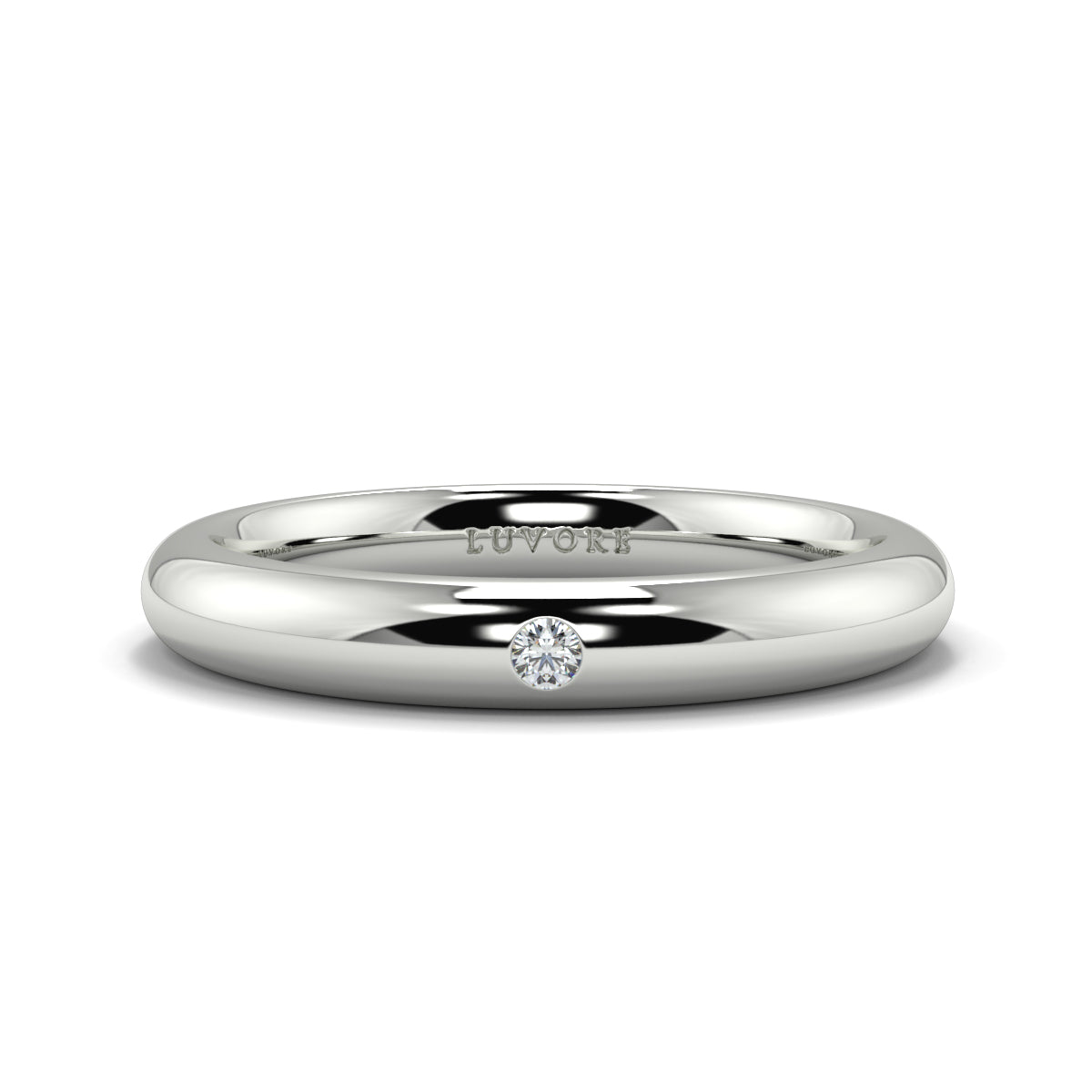Single Diamond - 3.0mm - Gents Wedding Band