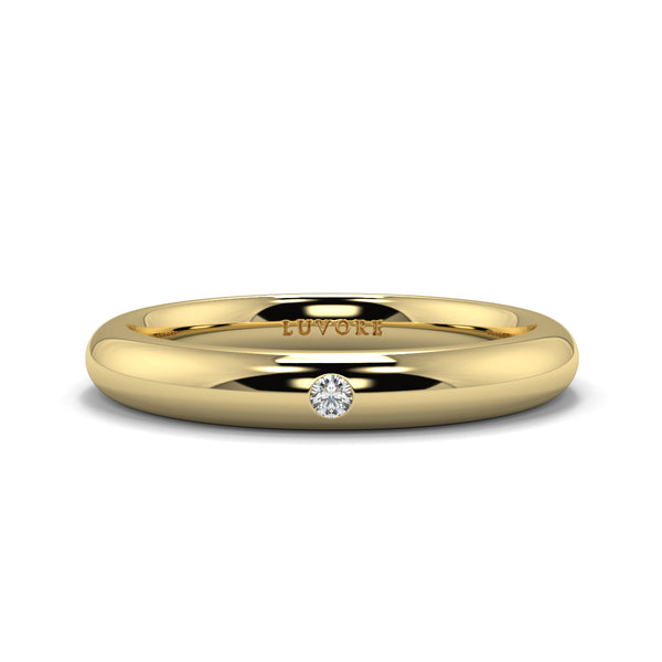 Single Diamond - 3.0mm - Gents Wedding Band