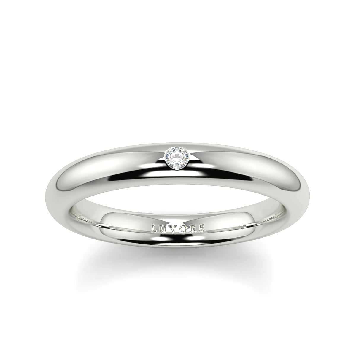 Single Diamond - 3.0mm - Gents Wedding Band