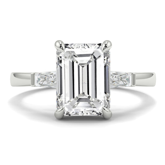 Emerald 3 Stone Ring