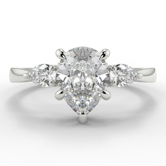 Pear 3 Stone Ring