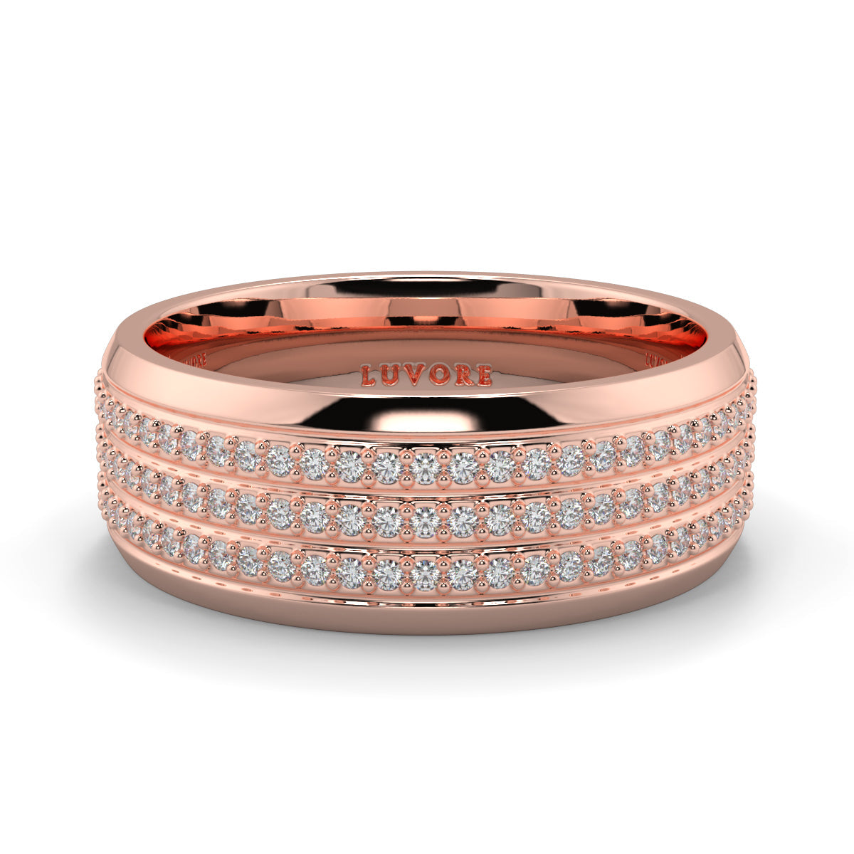 3 Row - 6.00mm - Gents Wedding Band