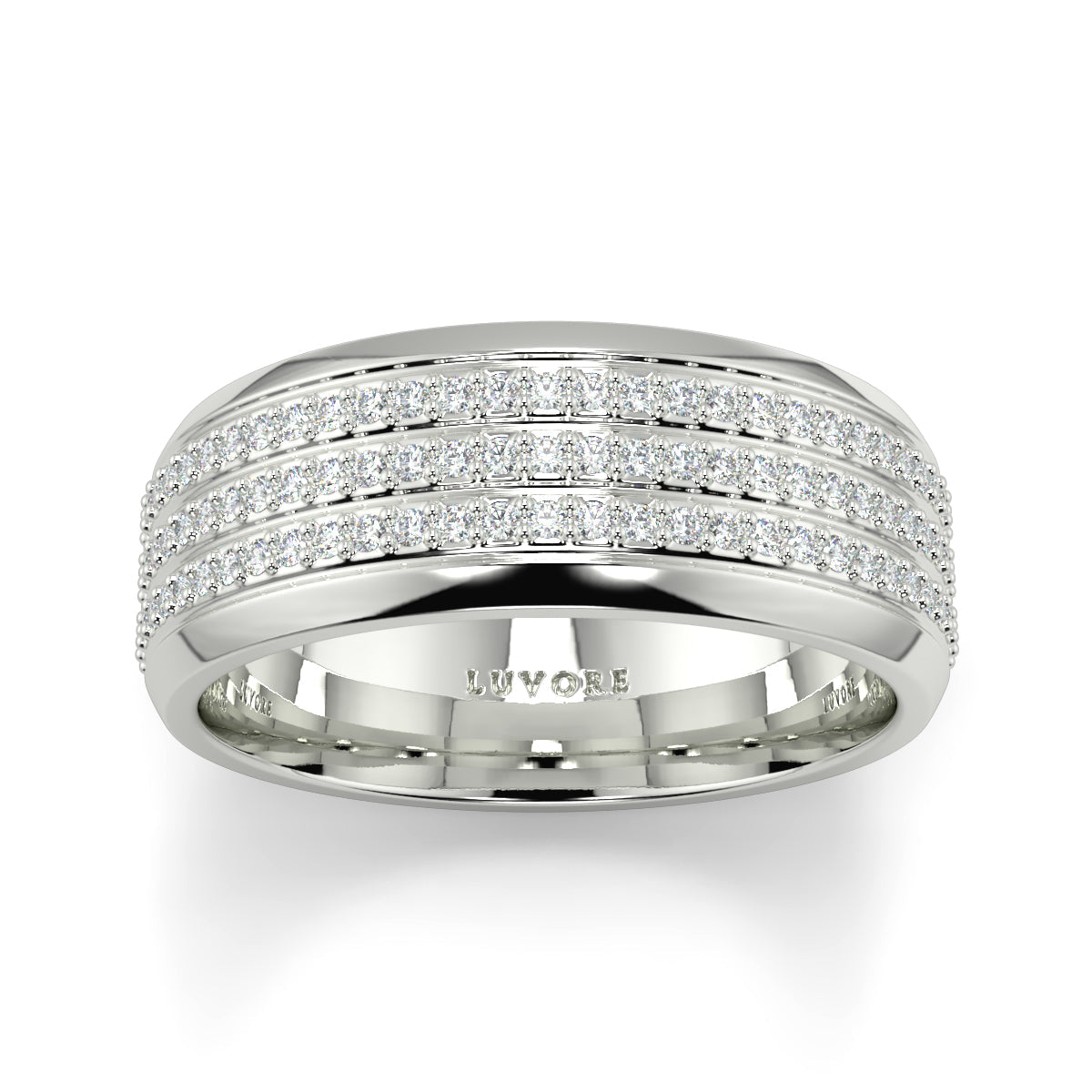 3 Row - 6.00mm - Gents Wedding Band