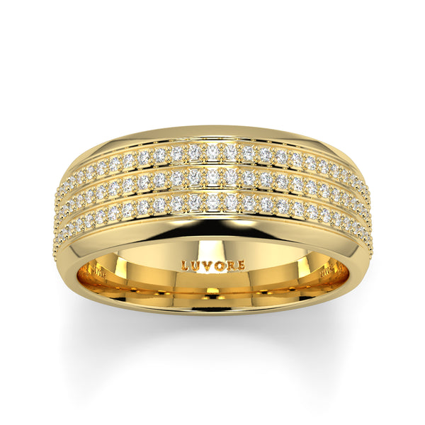 3 Row - 6.00mm - Gents Wedding Band