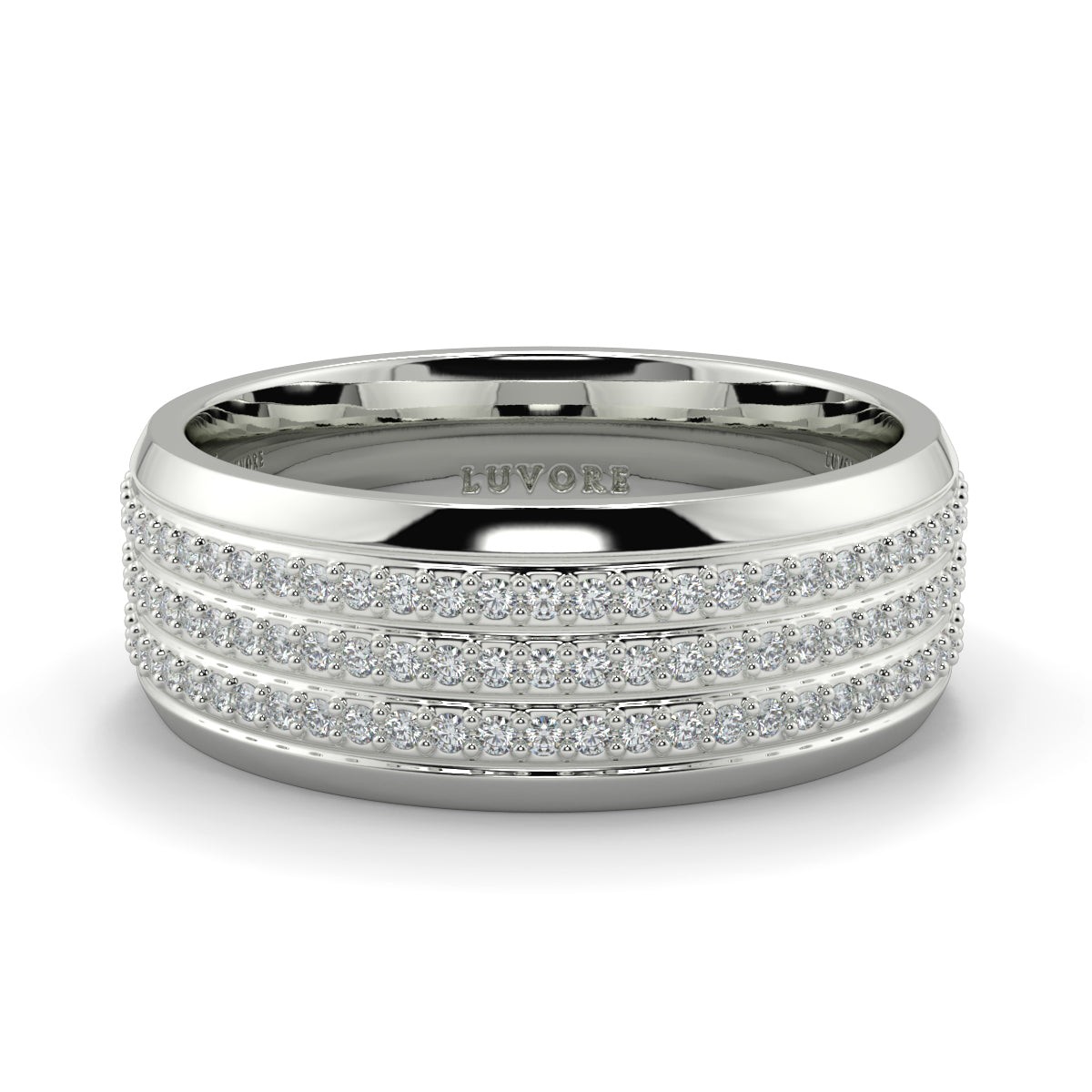 3 Row - 6.00mm - Gents Wedding Band