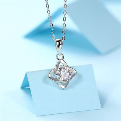 Four Pod Shaped Style Diamond Pendant