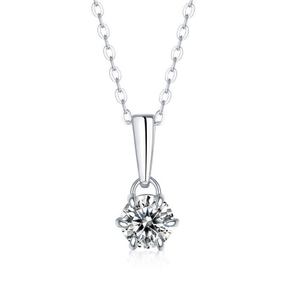 6 Claw Solitaire Diamond Pendant Necklace