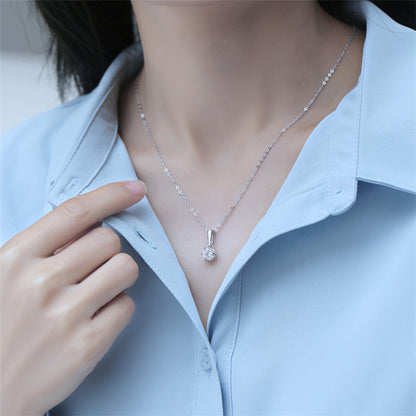 6 Claw Solitaire Diamond Pendant Necklace