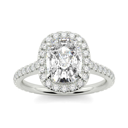 Diamond ring with a central oval-cut diamond and smaller diamonds on a white background YB Jewellers engagement ring best value
