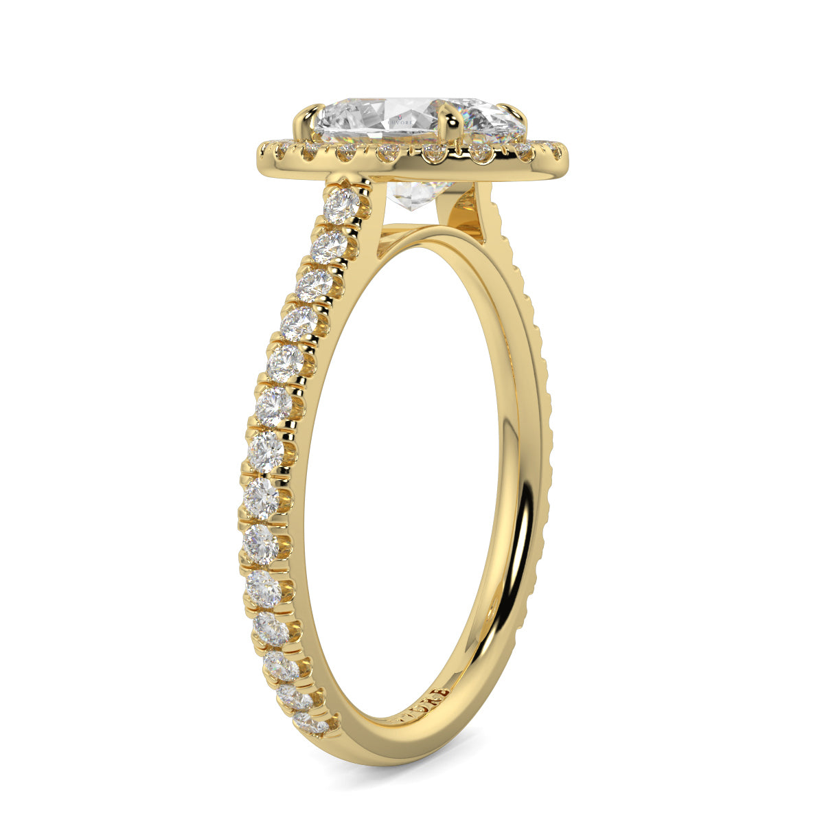 Gold ring with diamonds on a white background yb jewellers oval engagement ring best value