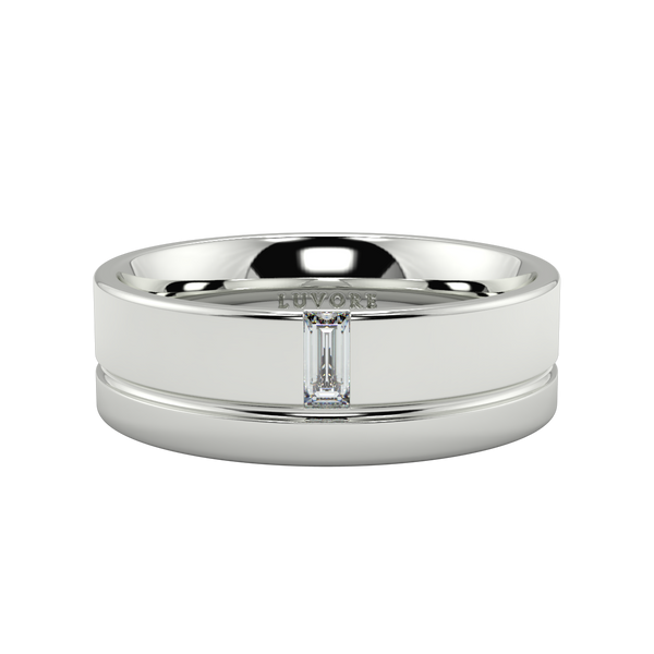 Baguette Diamond - 6.0mm - Gents Wedding Band
