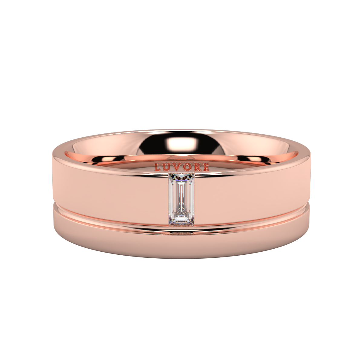 Baguette Diamond - 6.0mm - Gents Wedding Band