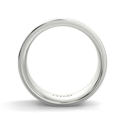 Gents Emerald Cut Diamond Wedding Two Tone Matte Finish Bands