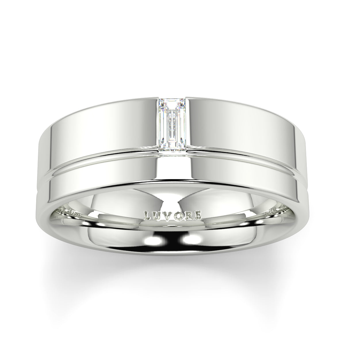 Baguette Diamond - 6.0mm - Gents Wedding Band