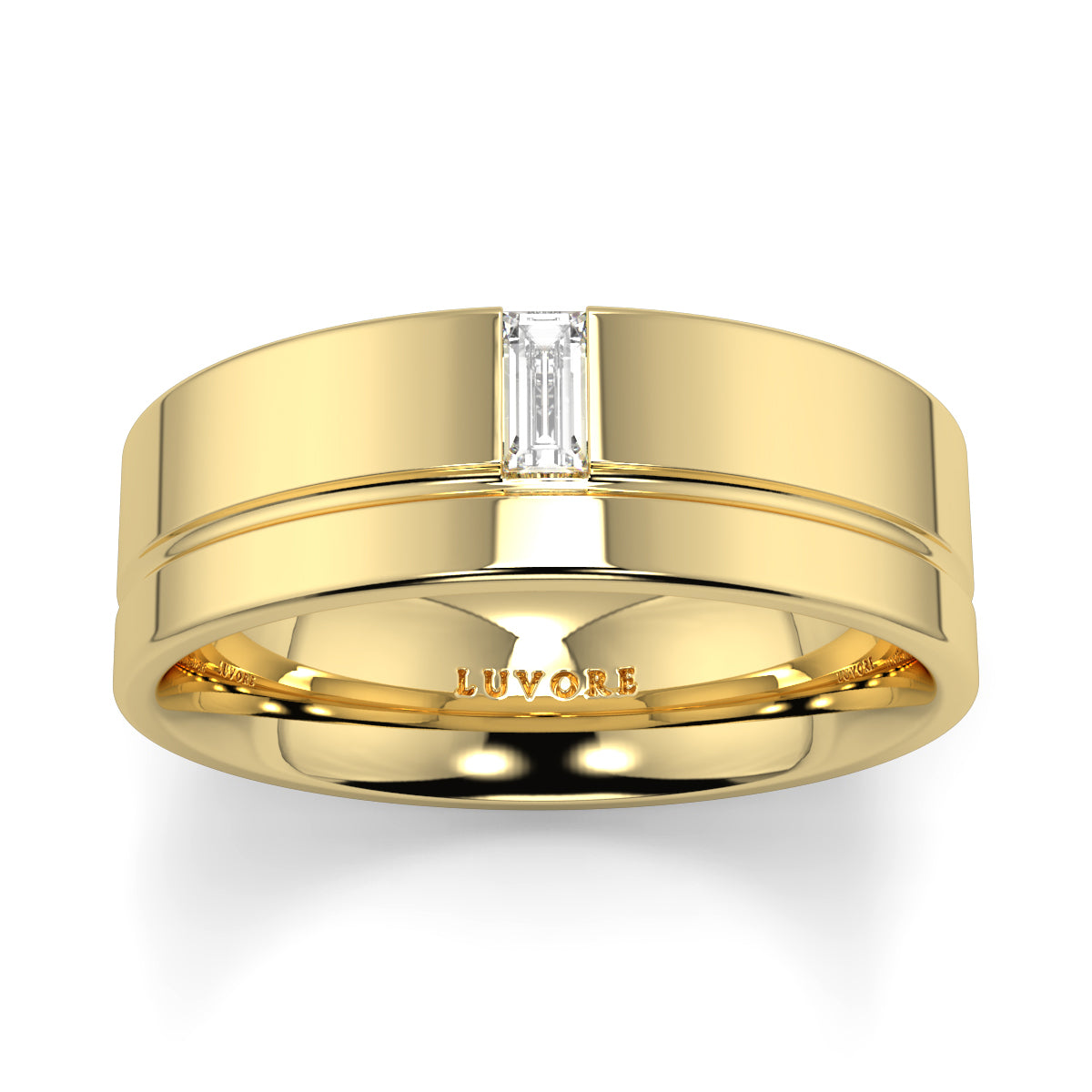 Baguette Diamond - 6.0mm - Gents Wedding Band