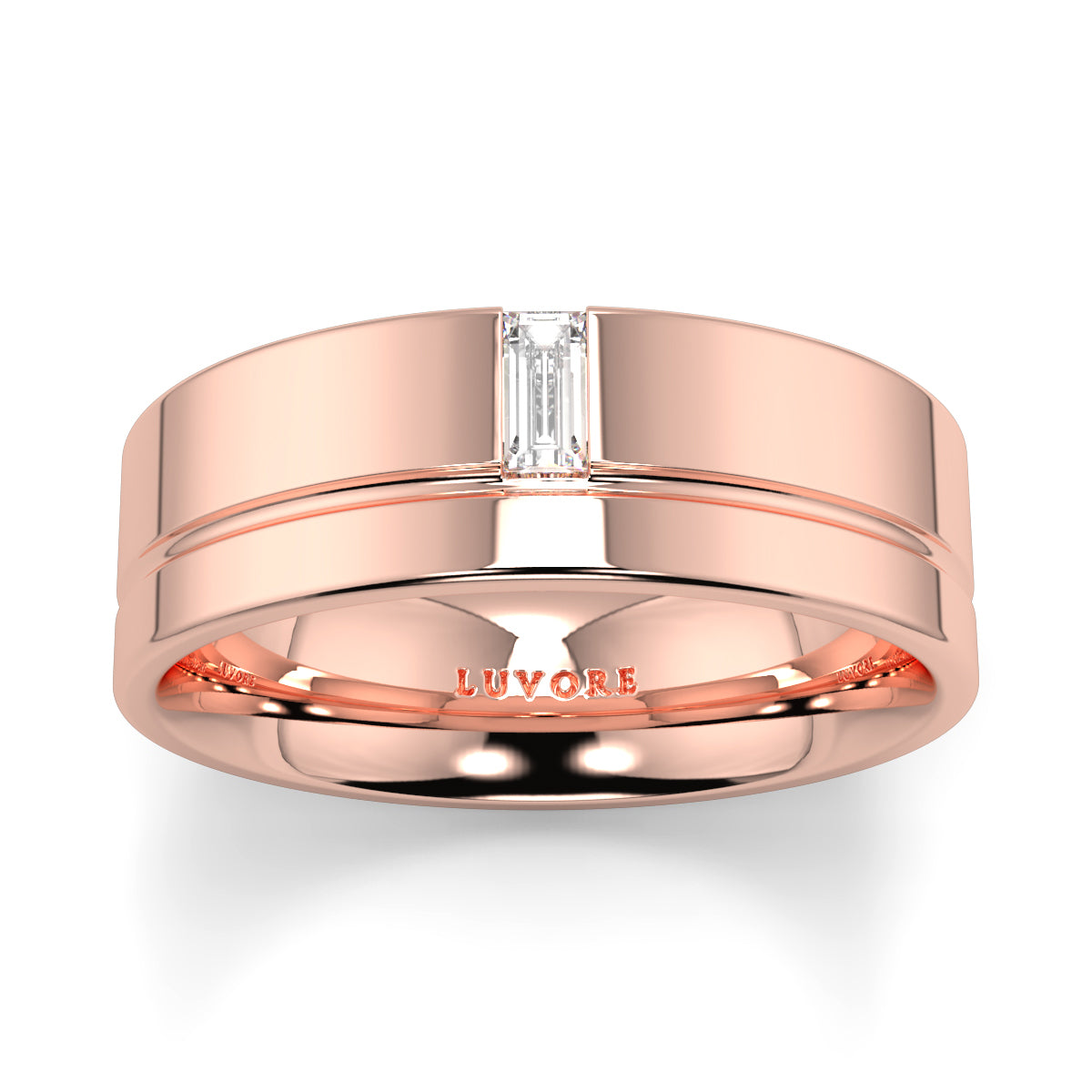 Baguette Diamond - 6.0mm - Gents Wedding Band