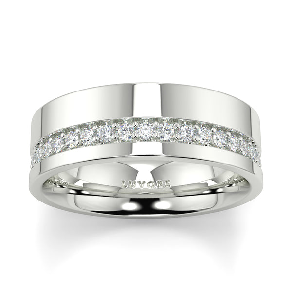 Diamond Row - 6.00mm - Gents Wedding Band