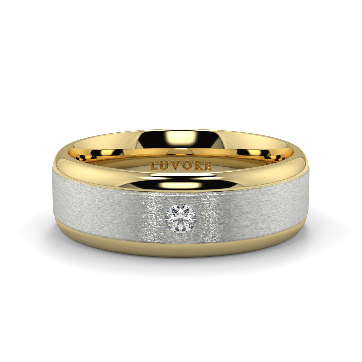 Two Tone - 6.00mm -  Gents Wedding Band