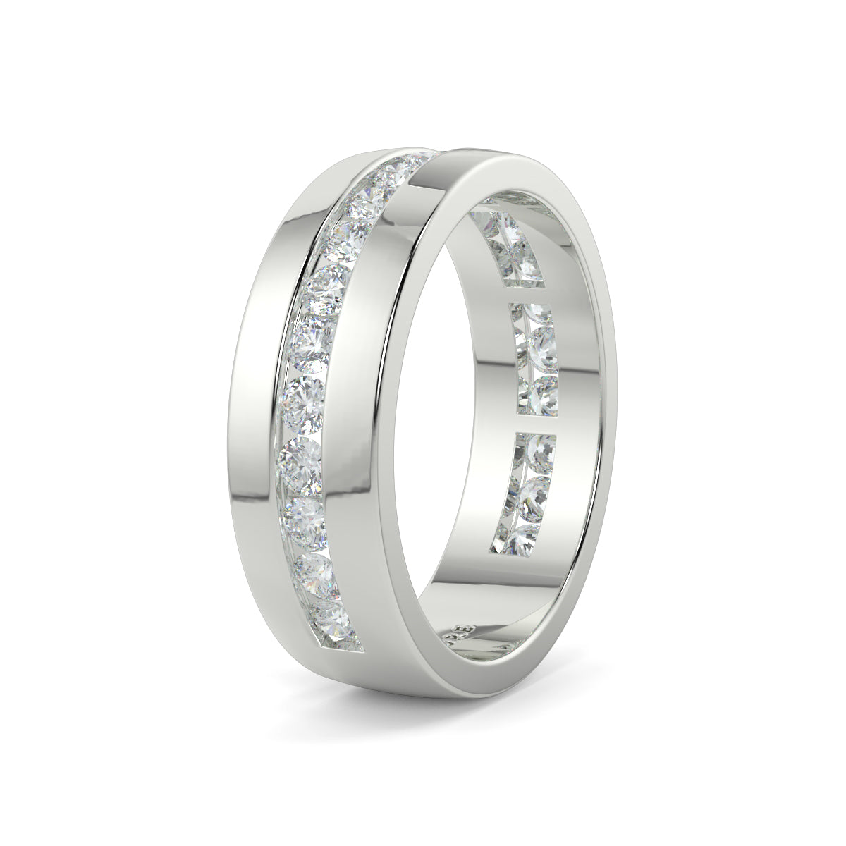 Diamond Row - 6.00mm - Gents Wedding Band