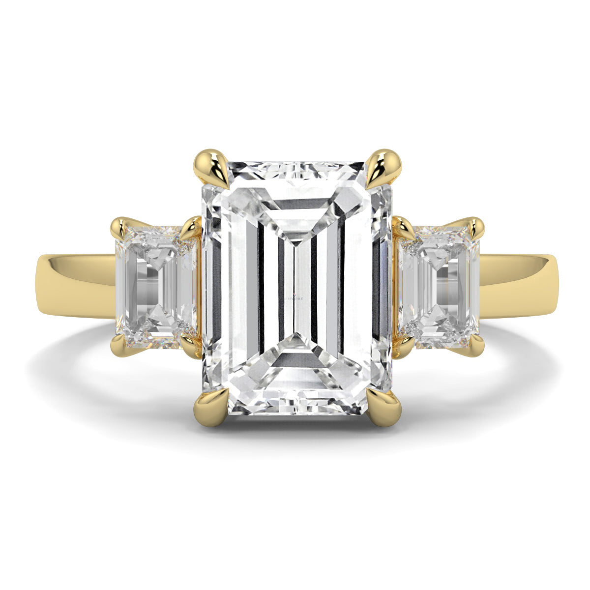 Valentina - 3.0 CT - Emerald Diamond Trilogy Ring