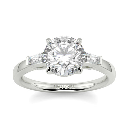Margaret - 2.0 CT - Round & Baguette Diamond Ring