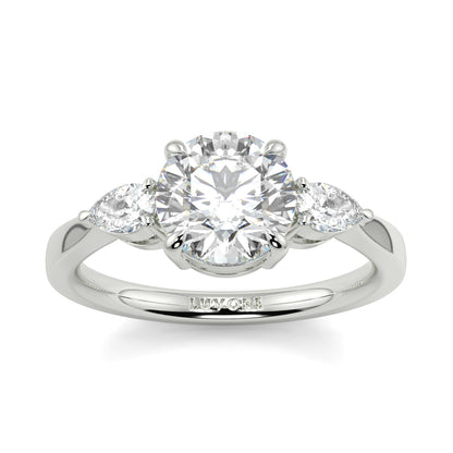 Chloe - 1.5 CT - Round & Pear Stone Ring