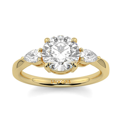 Chloe - 1.5 CT - Round & Pear Stone Ring
