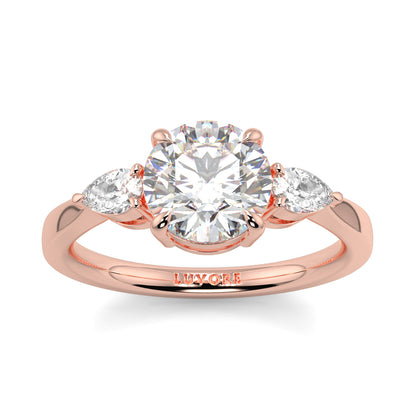 Chloe - 1.5 CT - Round & Pear Stone Ring