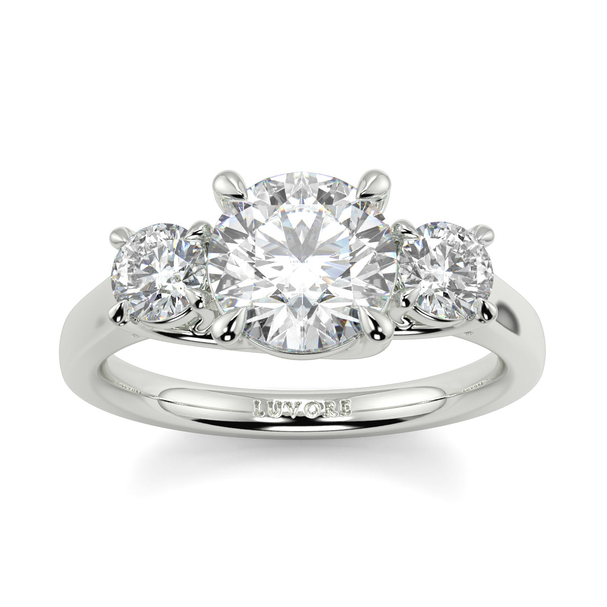 Catherine - 1.5 CT - Round Trilogy Diamond Ring