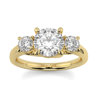 Catherine - 1.5 CT - Round Trilogy Diamond Ring