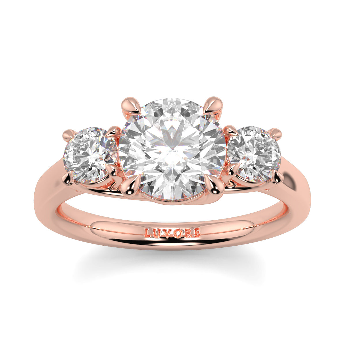 Catherine - 1.5 CT - Round Trilogy Diamond Ring