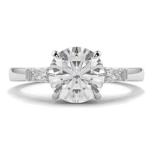 Margaret - 2.0 CT - Round & Baguette Diamond Ring