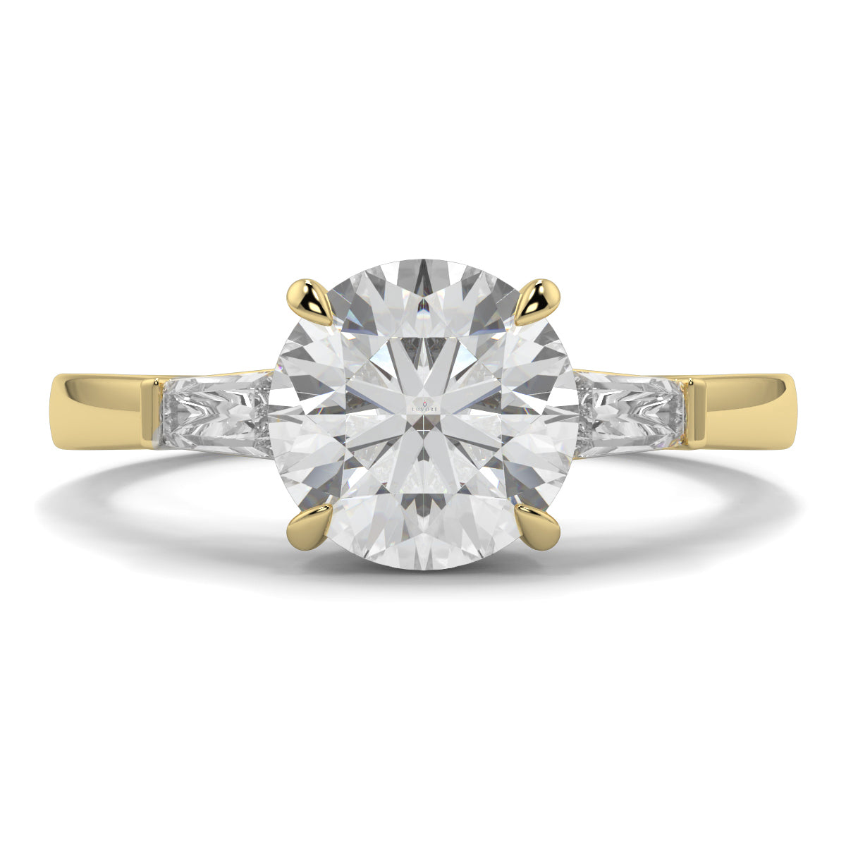 Margaret - 2.0 CT - Round & Baguette Diamond Ring