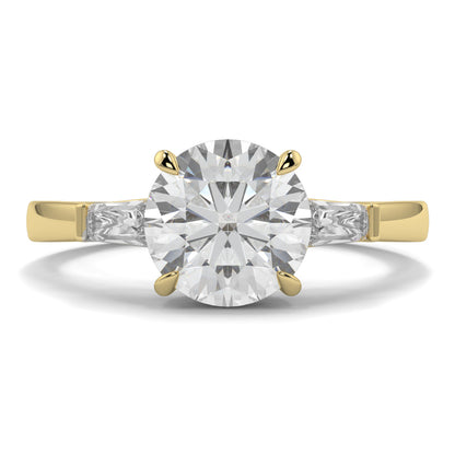 Margaret - 2.0 CT - Round & Baguette Diamond Ring