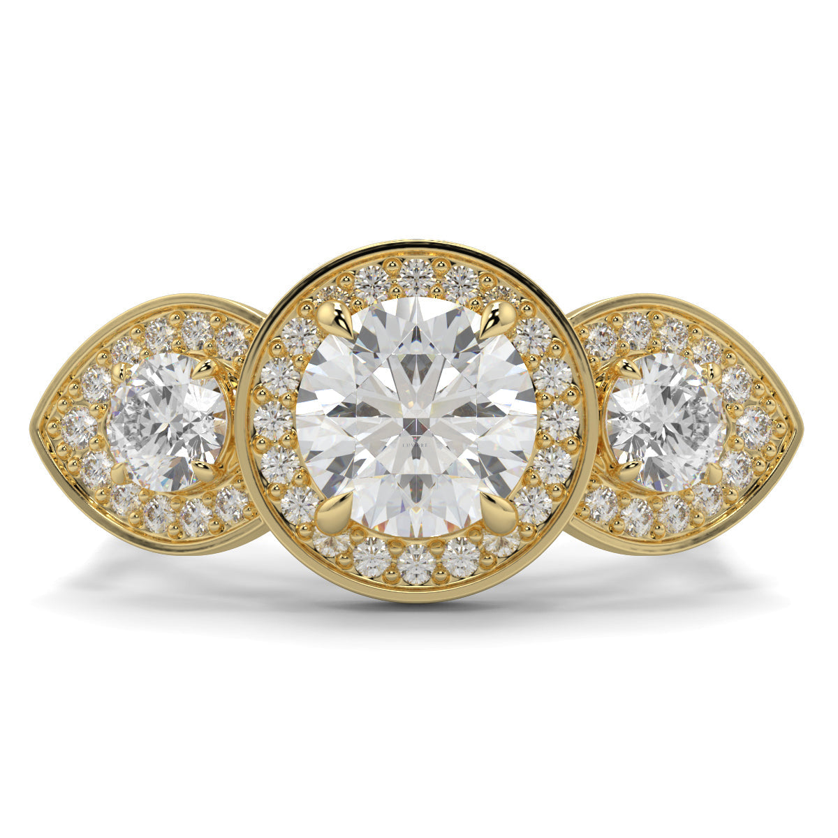 Celest - 1.5 CT - Round Trilogy Halo Ring