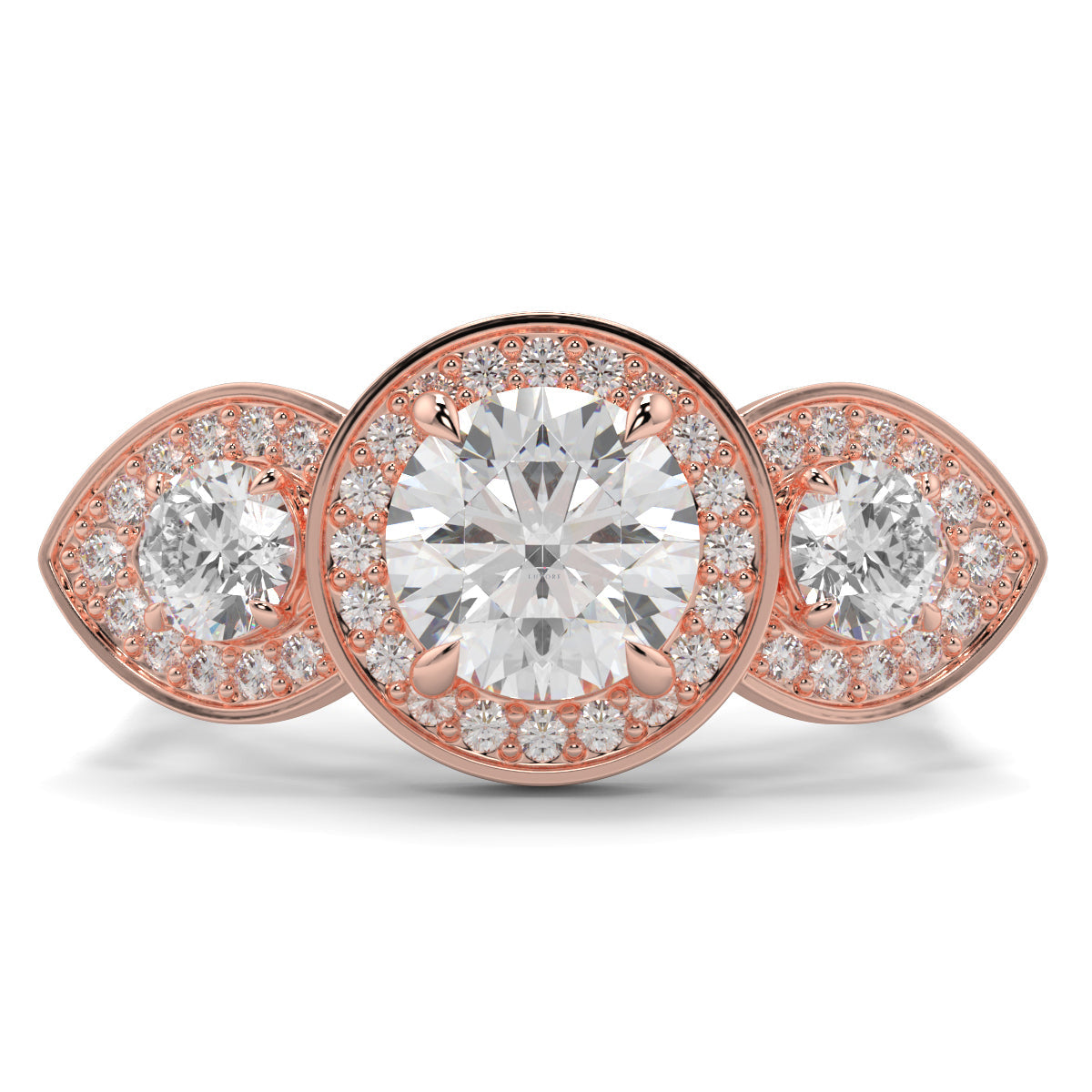 Celest - 1.5 CT - Round Trilogy Halo Ring