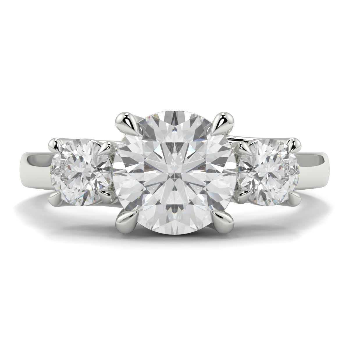 Catherine - 1.5 CT - Round Trilogy Diamond Ring