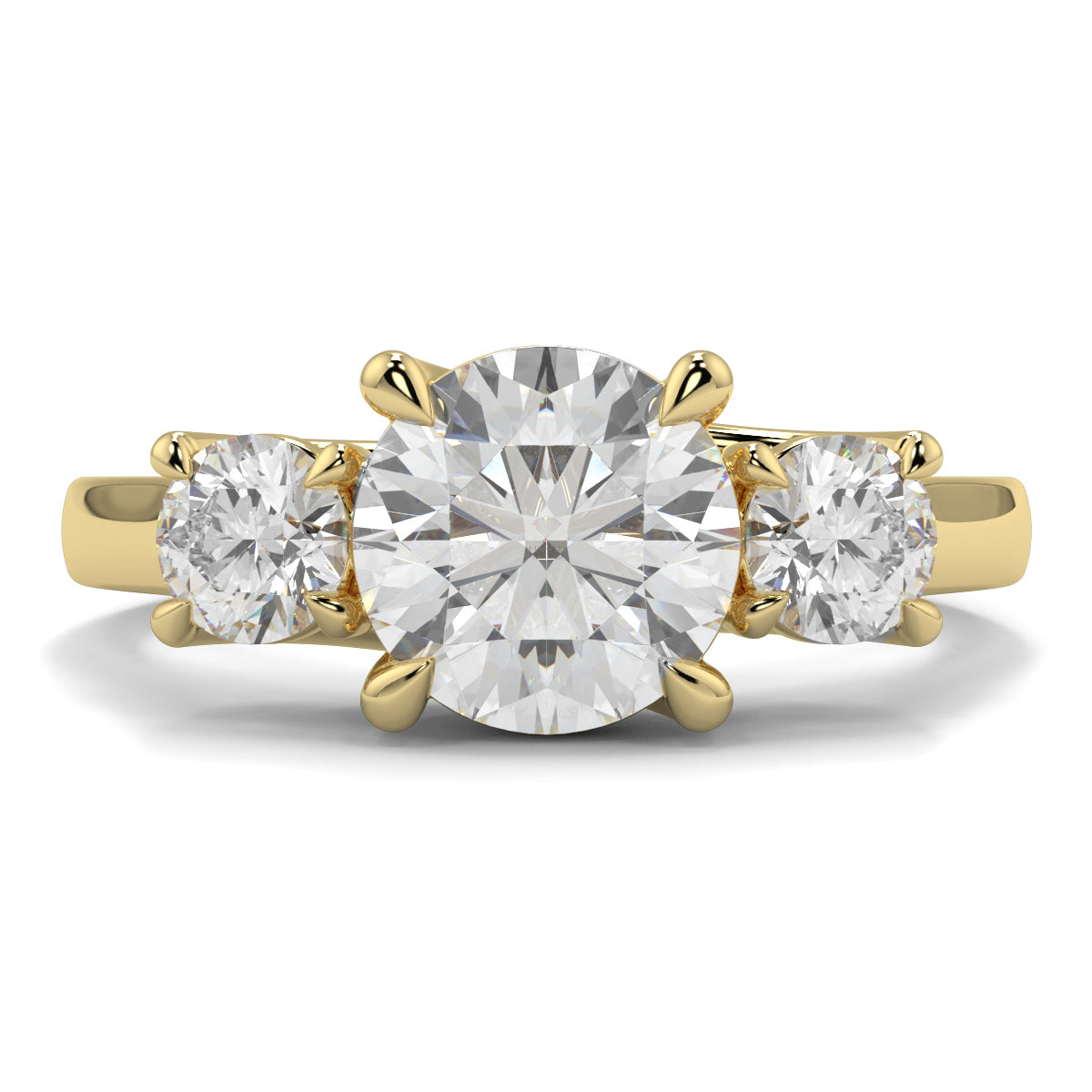 Catherine - 1.5 CT - Round Trilogy Diamond Ring