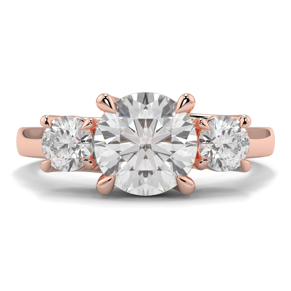 Catherine - 1.5 CT - Round Trilogy Diamond Ring