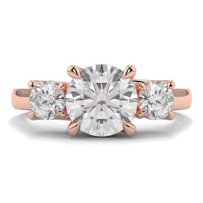 Catherine - 1.5 CT - Round Trilogy Diamond Ring