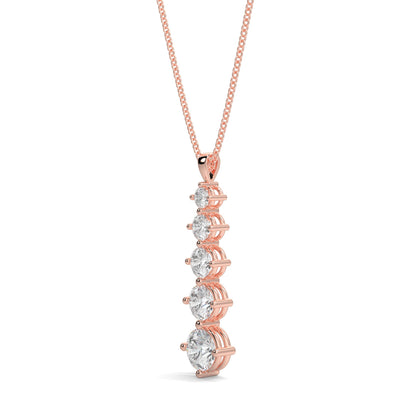 Rose gold necklace with diamond pendant on a white background Gold necklace with a diamond pendant on a white background hatton garden yb jewellers