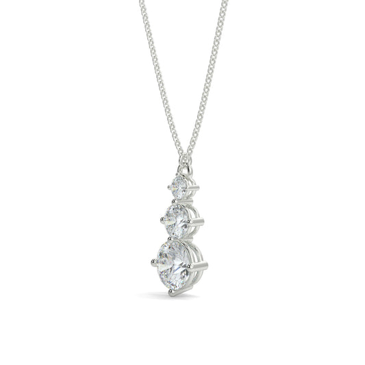 Diamond necklace on a white background
