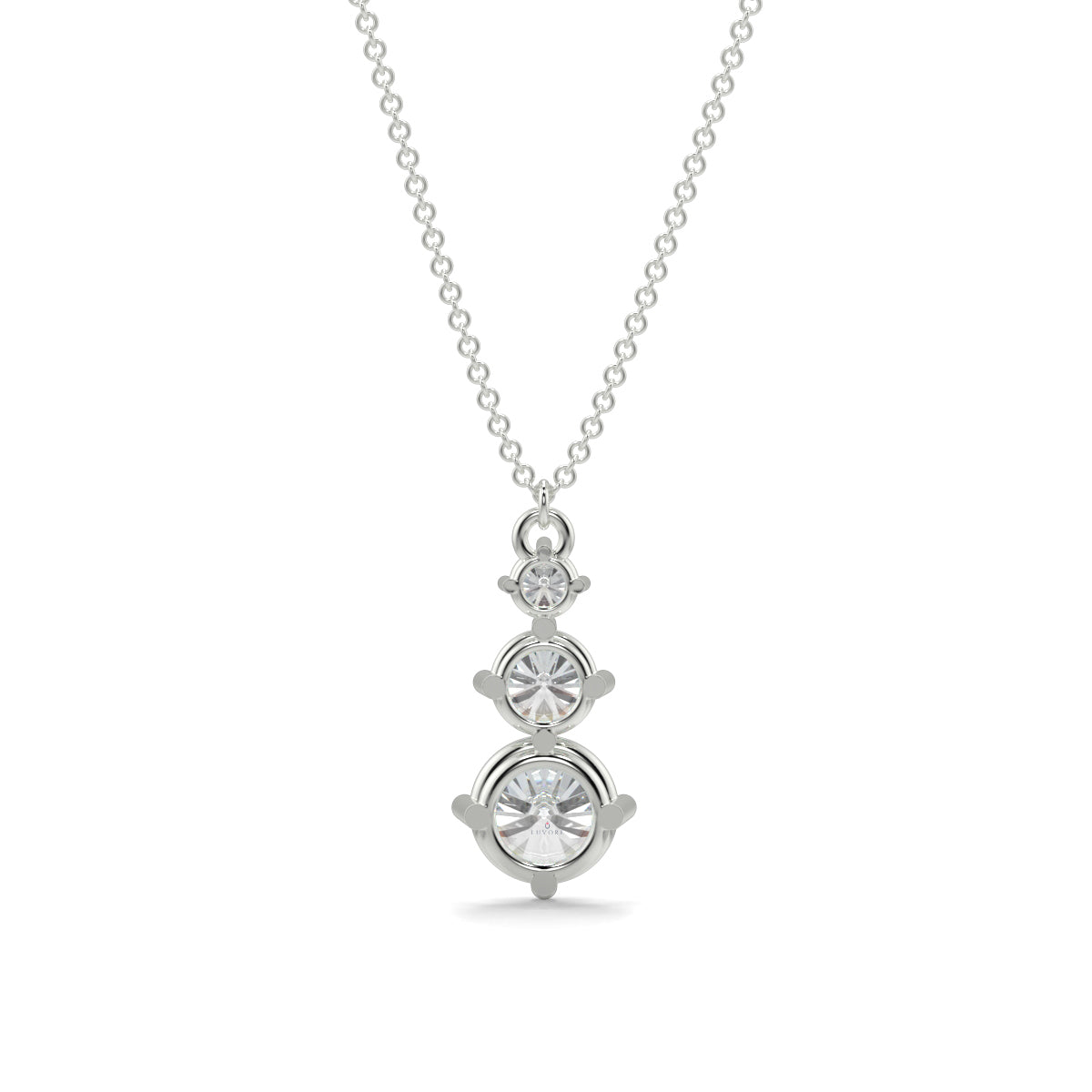 Silver necklace with a diamond pendant on a white background  necklace yb jewellers diamond necklace 3 stone 