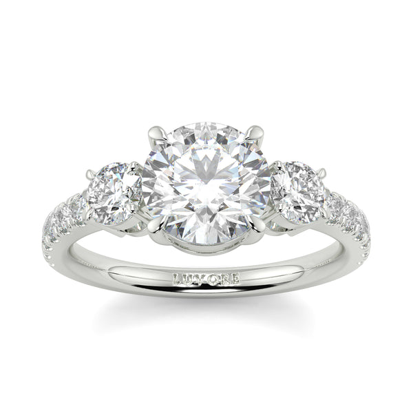 Victoria - 2.0 CT - Round Trilogy Diamond Ring