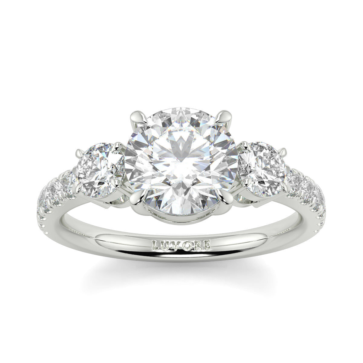 Victoria - 2.0 CT - Round Trilogy Diamond Ring