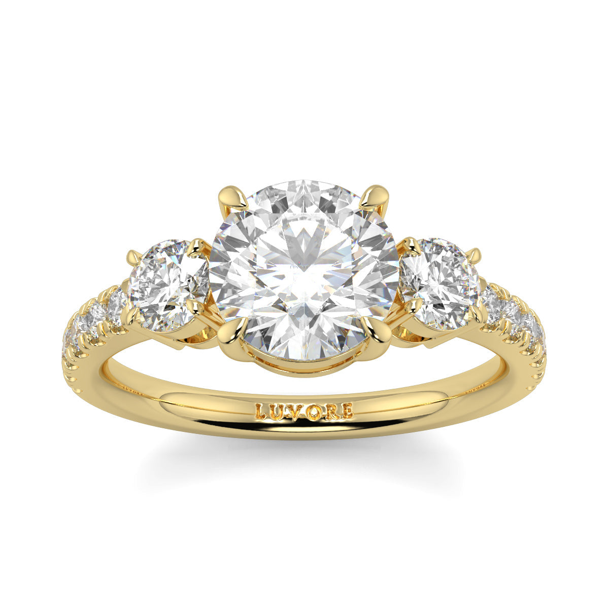 Victoria - 2.0 CT - Round Trilogy Diamond Ring